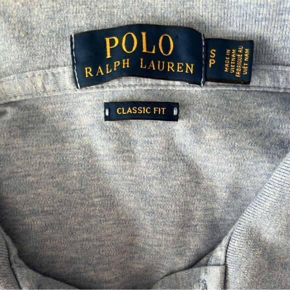 POLO Ralph Lauren Classic fit blue heather 100% cotton button polo shirt size S. - Picture 6 of 6